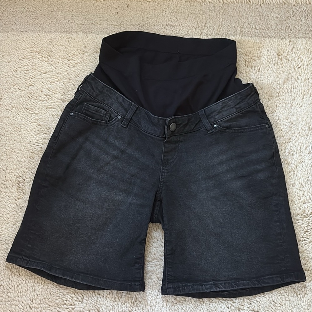 Seraphine Over the Bump Denim Maternity Shorts - Picture 7 of 14